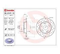 BREMBO 2x Disco Freno Trasero Ø260mm Completo para Honda Civic VIII Portón FN FK