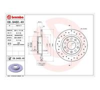 BREMBO 2x Disco Freno Trasero Ø264 MM Completo Perforado para Alfa Romeo Martin