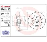 BREMBO 2x Disco Freno Trasero Ø274 MM Completo para Renault Grand Scénic II JM0