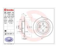 BREMBO 2x Disco Freno Trasero Ø280 MM Completo para Mini R56 Cooper One R59
