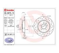 BREMBO 2x Disco Freno Trasero Ø280 MM Perforado Completo para Ford Foco Gran Da