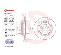 BREMBO 2x Disco Freno Trasero 300 Completo para Mercedes-Benz Sl R230 08.B844.11