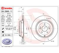 BREMBO 2x Disco Trasero con Ventilación Interior para Kia Aguijón Ck 2.0 T-Gdi