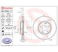 BREMBO 2X Discos De Freno Delante Ø298 Mm Para Ssangyong Korando C300 1.6 E-XDi
