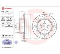 BREMBO 2x Discos de Freno Traseros Completo Recubierto para Mitsubishi ASX