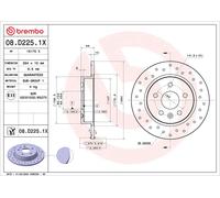 BREMBO 2x Discos de Freno Traseros Completo Recubierto para Opel Astra K B16