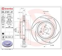 BREMBO Disco de freno trasero derecho para LEXUS: RC, GS (Ref: 09.C181.21)