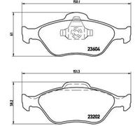 BREMBO Forros de Freno Delantero para Ford Fusión Fiesta V Mazda 2 121 III