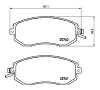 BREMBO Forros de Freno Delantero para Subaru Forester (XV) Toyota Gt 86 Coupé