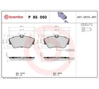 BREMBO Juego de pastillas de freno Delantero P 85 050