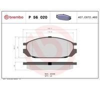 BREMBO Juego de pastillas de freno para NISSAN PATROL Hardtop (K260) P 56 020