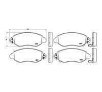 BREMBO Juego Pastillas de Freno de Disco Apto para Ford Transit Caja 2.0 Di