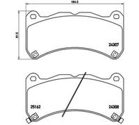 BREMBO Juego Pastillas de Freno de Disco Apto para Lexus Is , II