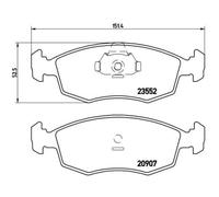 BREMBO Juego Pastillas de Freno de Disco Delant. para Fiat Strada Pick-Up 1.3 D