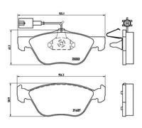 BREMBO Juego Pastillas de Freno de Disco para Alfa Romeo 166 2.0 T.Spark 2.4 JTD