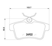 BREMBO Juego Pastillas de Freno de Disco Trasero Apto para Peugeot 5008 3008