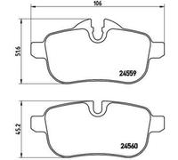 BREMBO Juego Pastillas de Freno de Disco Trasero para BMW Z4 Roadster sDrive23i