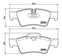 BREMBO Juego Pastillas de Freno de Disco Trasero para Mercedes-Benz Clase M ML