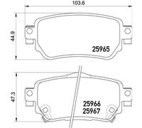 BREMBO Juego Pastillas de Freno Disco Trasero para Nissan Qashqai II 1.2 Dig-T