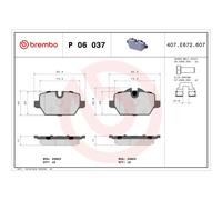 Pastillas de freno P 06 037 BREMBO para BMW 1 3 1 Coupé 3 Coupé