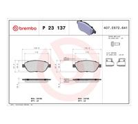 BREMBO P 23 137 Pastillas de freno delantero para Doblo Combo Punto 500 500C Fio