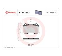 BREMBO P 24 073 Pastillas de freno delantero para DS3 Focus Pantera
