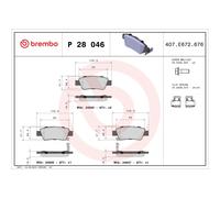 BREMBO P 28 046 Pastillas de freno trasero para Honda CR-V