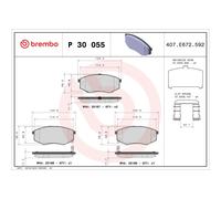 BREMBO P 30 055 Pastillas de freno delantero para Sonata Soul ix20 Optima ix35