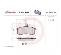 BREMBO P 41 003 Pastillas de freno delantero para Kalina Samara Granta Priora 11