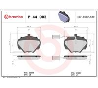Pastillas de freno P 44 003 BREMBO para LAND ROVER RANGE ROVER I DISCOVERY I