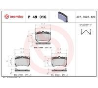 BREMBO P 49 016 Juego de pastillas de freno Delantero para KIA RIO Kombi (DC)