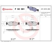 BREMBO P 50 081 Juego de pastillas de freno Trasero