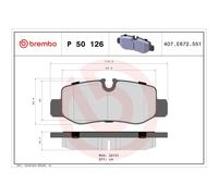 BREMBO P 50 126 Pastillas de freno trasero para Mercedes Vito V EQV eVITO