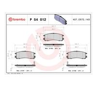 BREMBO P 54 012 Pastillas de freno trasero para Galant Eclipse Space Runner Wago