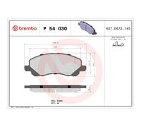 BREMBO P 54 030X Pastillas de freno delantero para Lancer Outlander ASX Galant S