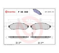 BREMBO P 56 059 Pastillas de freno delantero para NP300 Pathfinder Xterra Serena
