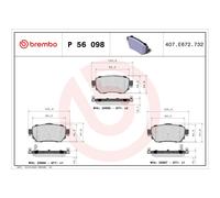 BREMBO P 56 098 Pastillas de freno trasero para X-Trail Qashqai Kadjar Koleos Le