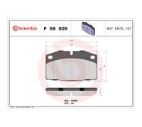BREMBO P 59 005 Pastillas de freno delantero para Kadett Ascona Cavalier Corsa A