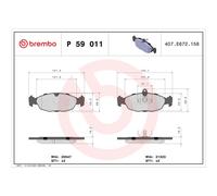BREMBO P 59 011 Pastillas de freno delantero para Astra Corsa Vectra Cavalier No