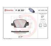 BREMBO P 59 037 Pastillas de freno trasero para Corsa Tigra