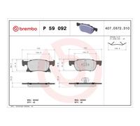 BREMBO P 59 092 Pastillas de freno delantero para Astra Cruze