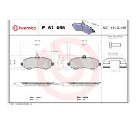 Pastillas de freno P 61 096 BREMBO para FIAT PEUGEOT CITROËN TOYOTA