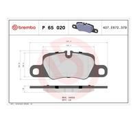 BREMBO P 65 020 Pastillas de freno trasero para Porsche Panamera 911