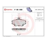 BREMBO P 68 008 Pastillas de freno delantero para 19 Clio Megane Logan Sandero T