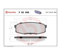 BREMBO P 83 098 Pastillas de freno trasero para Land Cruiser Sequoia Tundra LX X