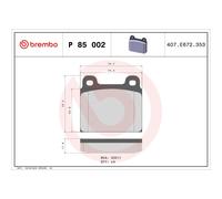 BREMBO P 85 002 Pastillas de freno delantero para Transporter 911