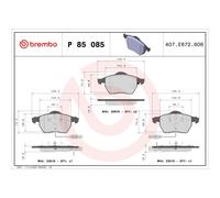 Pastillas de freno P 85 085X BREMBO para AUDI VW SKODA SEAT