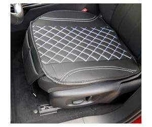 BREMER SITZBEZÜGE Cojín de Asiento de Piel sintética de Piel sintética Compatible con BMW Serie 3 F30 y F31 cojín en Piel sintética, Costuras Negras y Blancas OT408