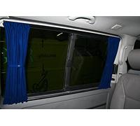 BREMER SITZBEZÜGE Cortinas a medida protección solar compatibles con VW T5 T6 T6.1 Multivan Caravelle distancia corta entre ejes en azul para camping accesorios de caravana juego de cortinas