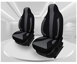 BREMER SITZBEZÜGE Fundas compatibles con Mercedes Sprinter W906 para el Conductor y el Pasajero a Partir de 2006 - 2018 / Fundas de Asiento para Coche (2 Unidades), Color Negro y Gris